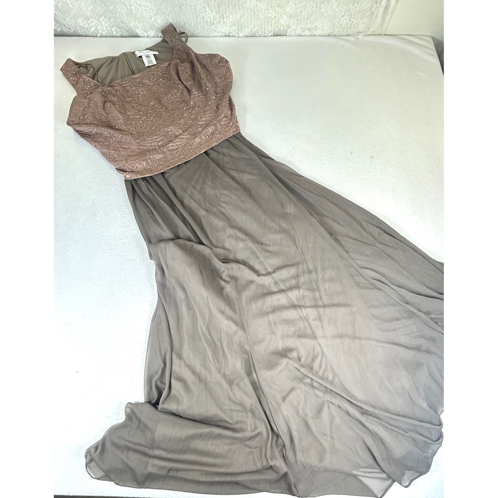 Jeanne Alexander Evening Gown Women 18WP Brown Shimmer Formal Dress Set